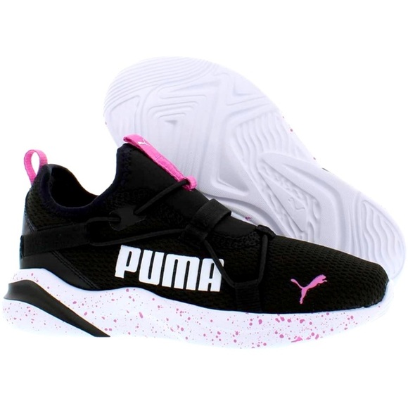 Puma Other - PUMA Softride Rift Slip On Speckle SO Girls Youth In Black White Opera Mauve